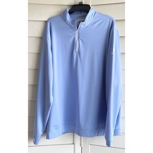 Peter Millar Performance 1/4 Zip Golf Mens 2XL Blue Sweater Logo Silverado Napa